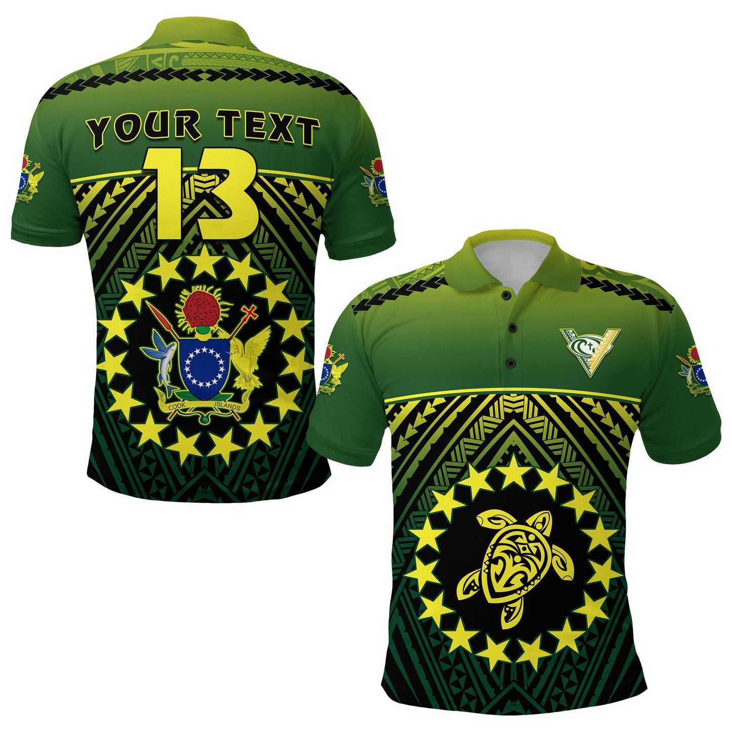 Custom Personalised The Kuki's Polo Shirt Cook Islands Rugby - Custom Text and Number