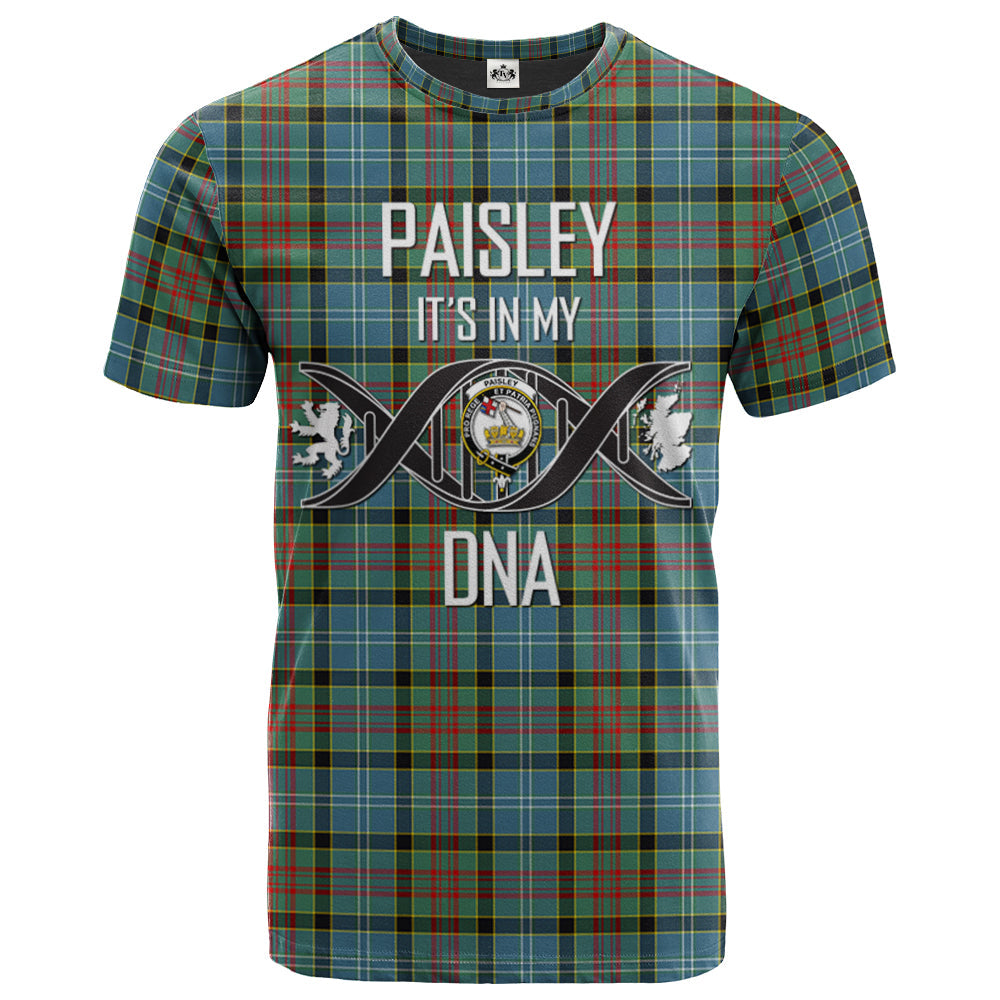 Printivon Paisley Clan DNA In Me Tartan Crest T Shirt