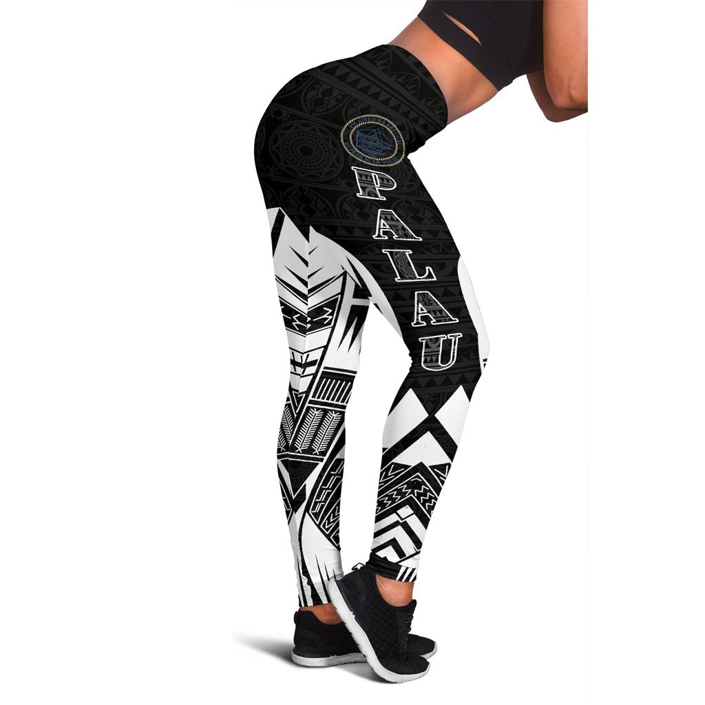 Palau Polynesian Leggings - Polynesian Tattoo Black Version