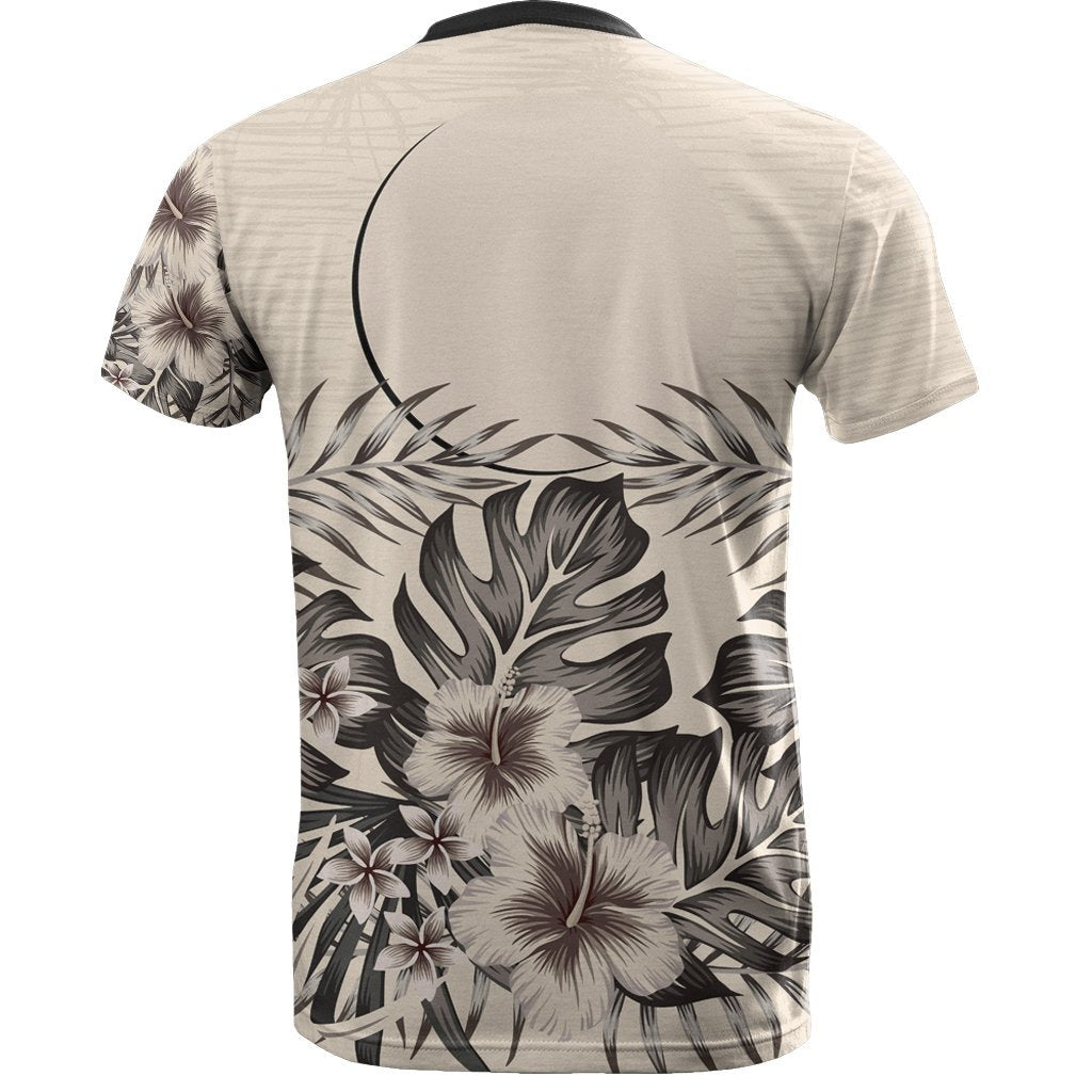 Palau T - Shirt - Palau Flag Beige Hibiscus