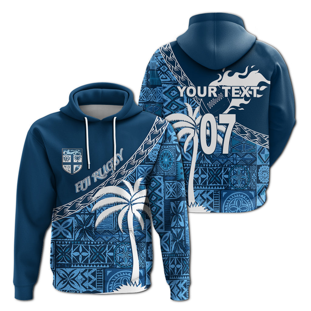 ( Personalize) Tapa Pattern with Palm Tree Fiji Rugby Hoodie