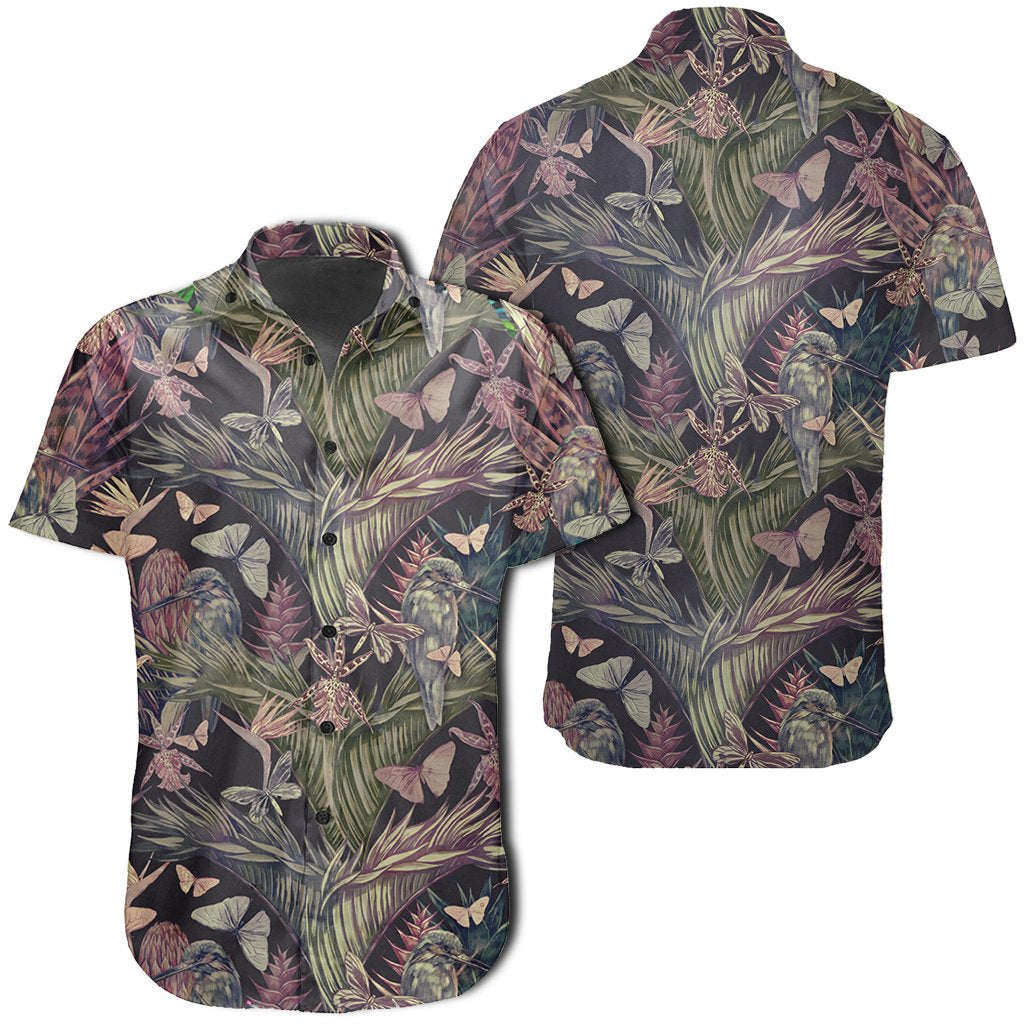 Hawaiian Shirt - Palm Leaves, Tropical Flowers Shirt