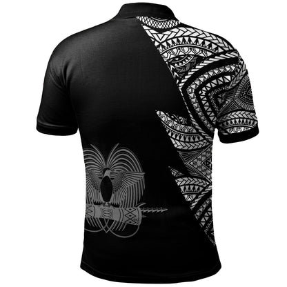 Papua New Guinea Custom Personalized Polo Shirt - Flash Style White