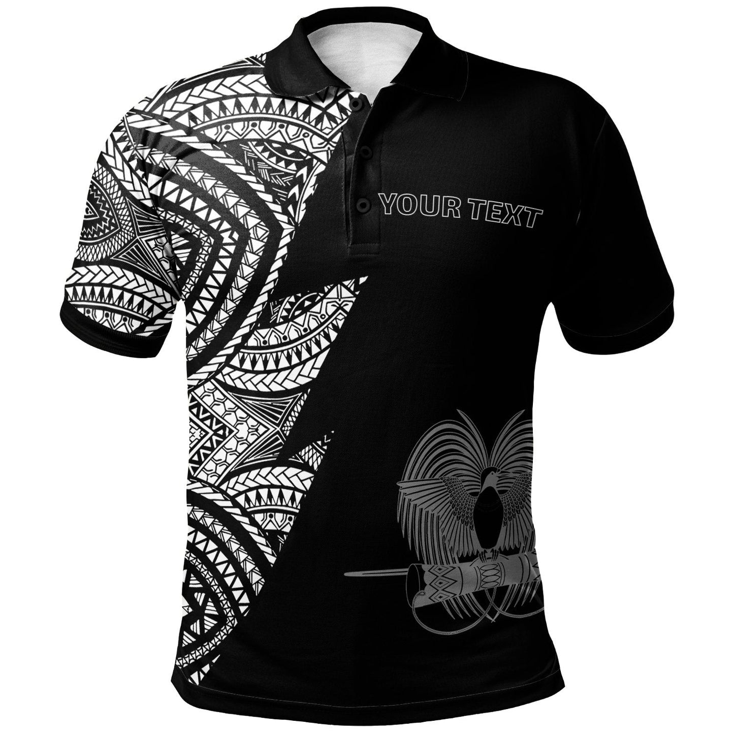 Papua New Guinea Custom Personalized Polo Shirt - Flash Style White