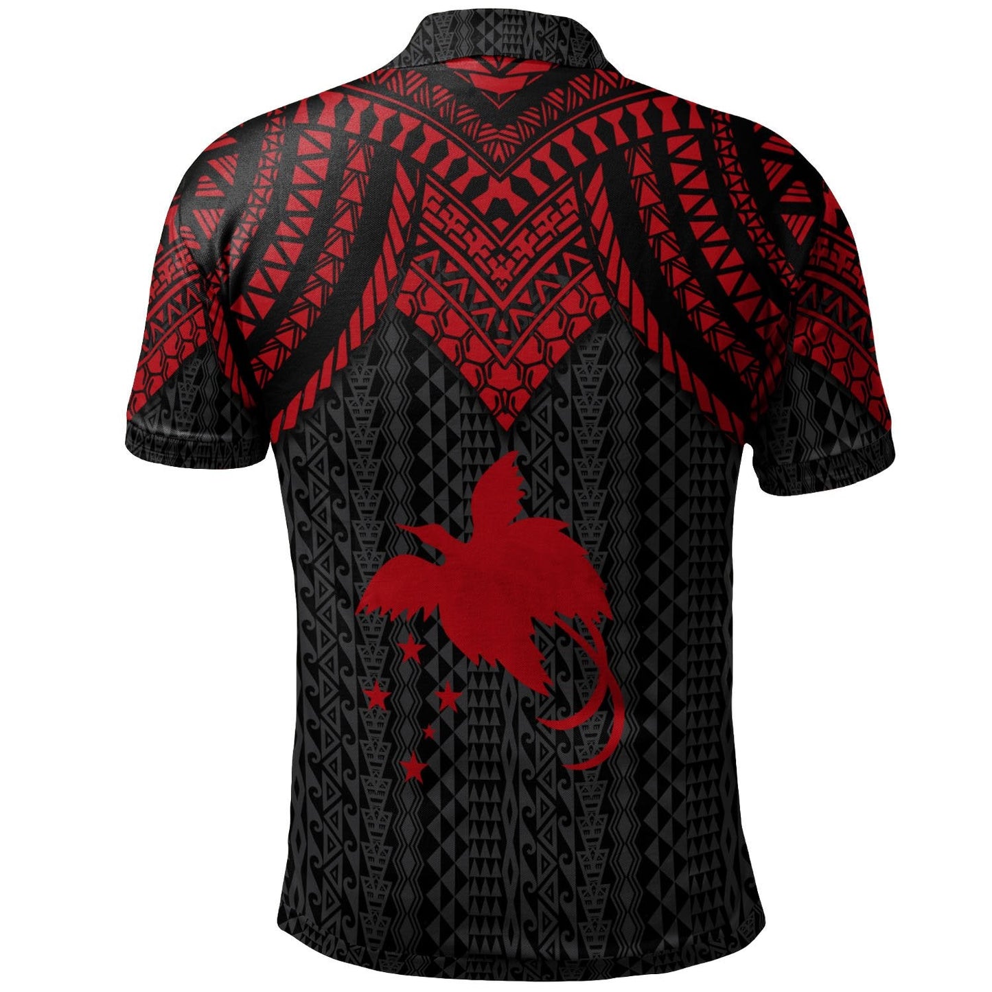Papua New Guinea Custom Personalised Polo Shirt - Polynesian Armor Style Red