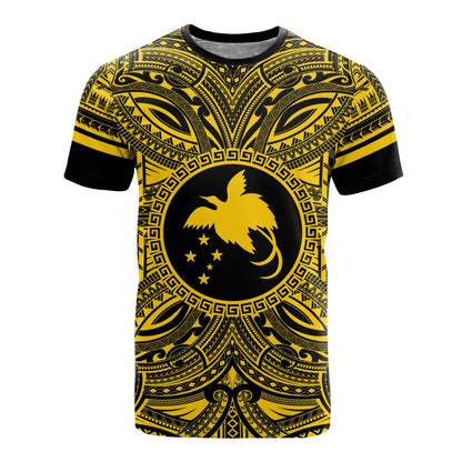 Papua New Guinea All T - Shirt - Papua New Guinea Flag Polynesian Gold Black