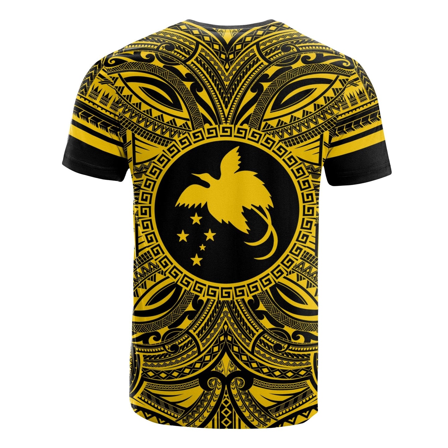 Papua New Guinea All T - Shirt - Papua New Guinea Flag Polynesian Gold Black