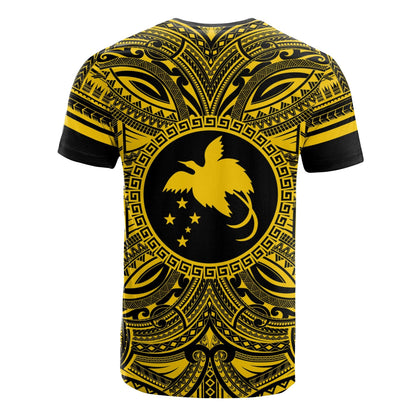 Papua New Guinea All T - Shirt - Papua New Guinea Flag Polynesian Gold Black