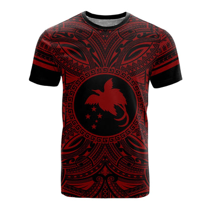 Papua New Guinea All T - Shirt - Papua New Guinea Flag Polynesian Red Black