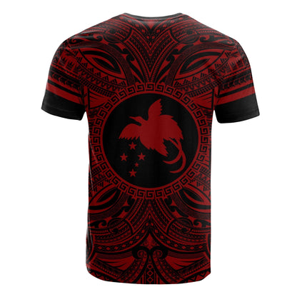 Papua New Guinea All T - Shirt - Papua New Guinea Flag Polynesian Red Black