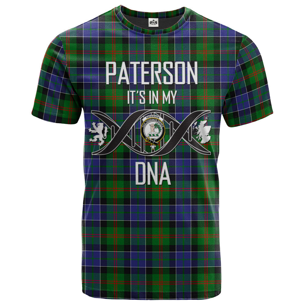 Printivon Paterson Clan DNA In Me Tartan Crest T Shirt