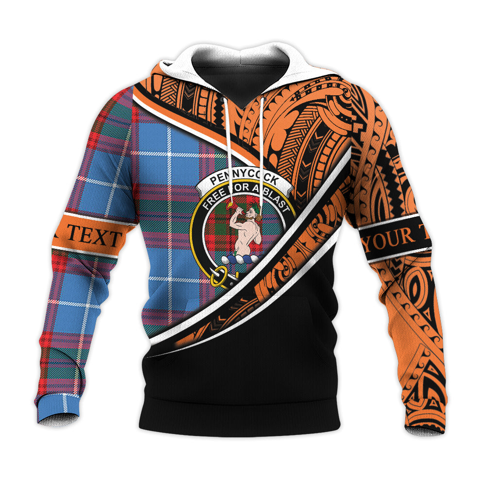Printivon Pennycook Knitted Hoodie Pattern Polynesian Custom Text