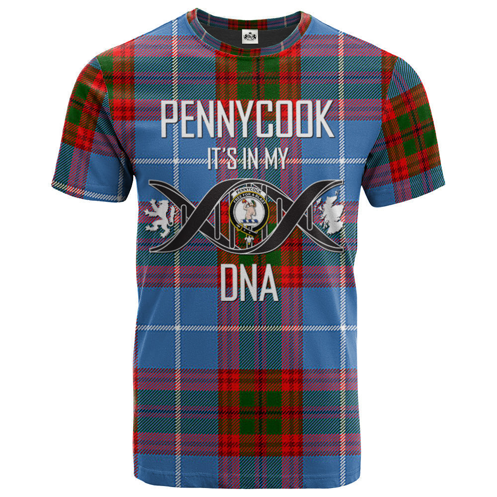 Printivon Pennycook Clan DNA In Me Tartan Crest T Shirt