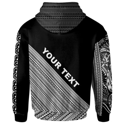 Philippines Zip Up Hoodie Diagonal Pattern Black Unisex Hoodie