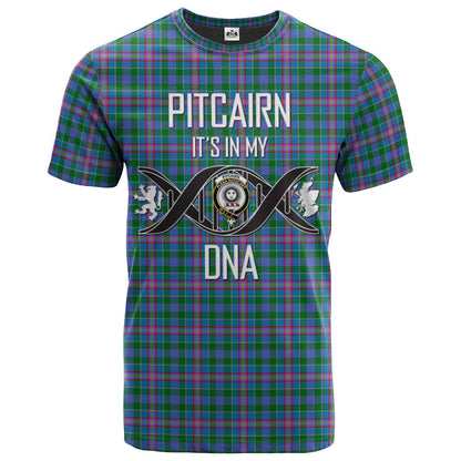 Printivon Pitcairn Hunting Clan DNA In Me Tartan Crest T Shirt
