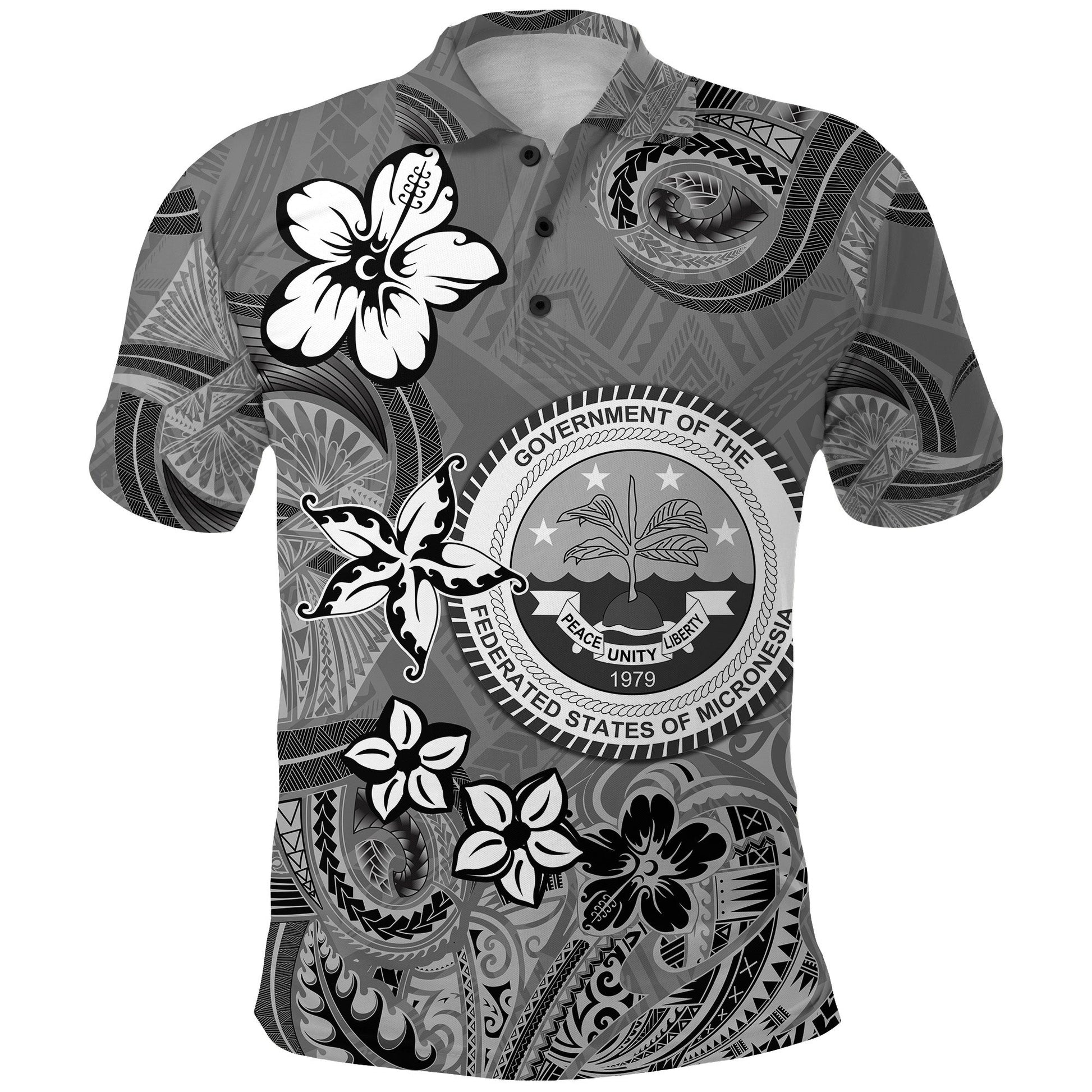 Pohnpei Polo Shirt Simple Style - Grey