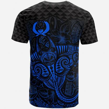 Pohnpei Polynesian T Shirt Manta Ray And Hibiscus