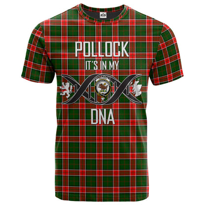 Printivon Pollock Modern Clan DNA In Me Tartan Crest T Shirt