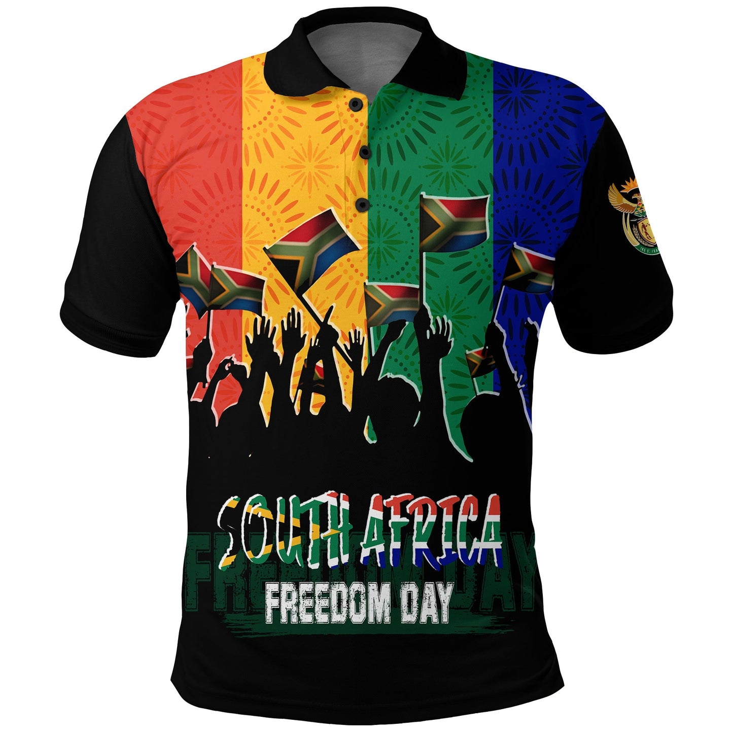 Shweshwe Pattern South Africa Freedom Day Polo Shirt Freedom Is In Your Hands