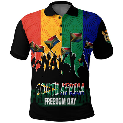Shweshwe Pattern South Africa Freedom Day Polo Shirt Freedom Is In Your Hands