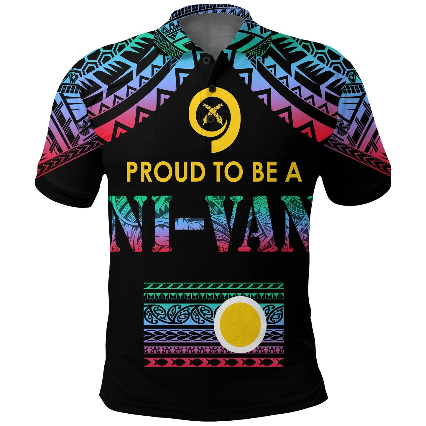 Vanuatu Proud To Be A Ni-Van - Polynesian Pattern Polo Shirt - Shefa Province