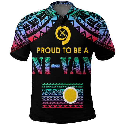 Vanuatu Proud To Be A Ni-Van - Polynesian Pattern Polo Shirt - Shefa Province