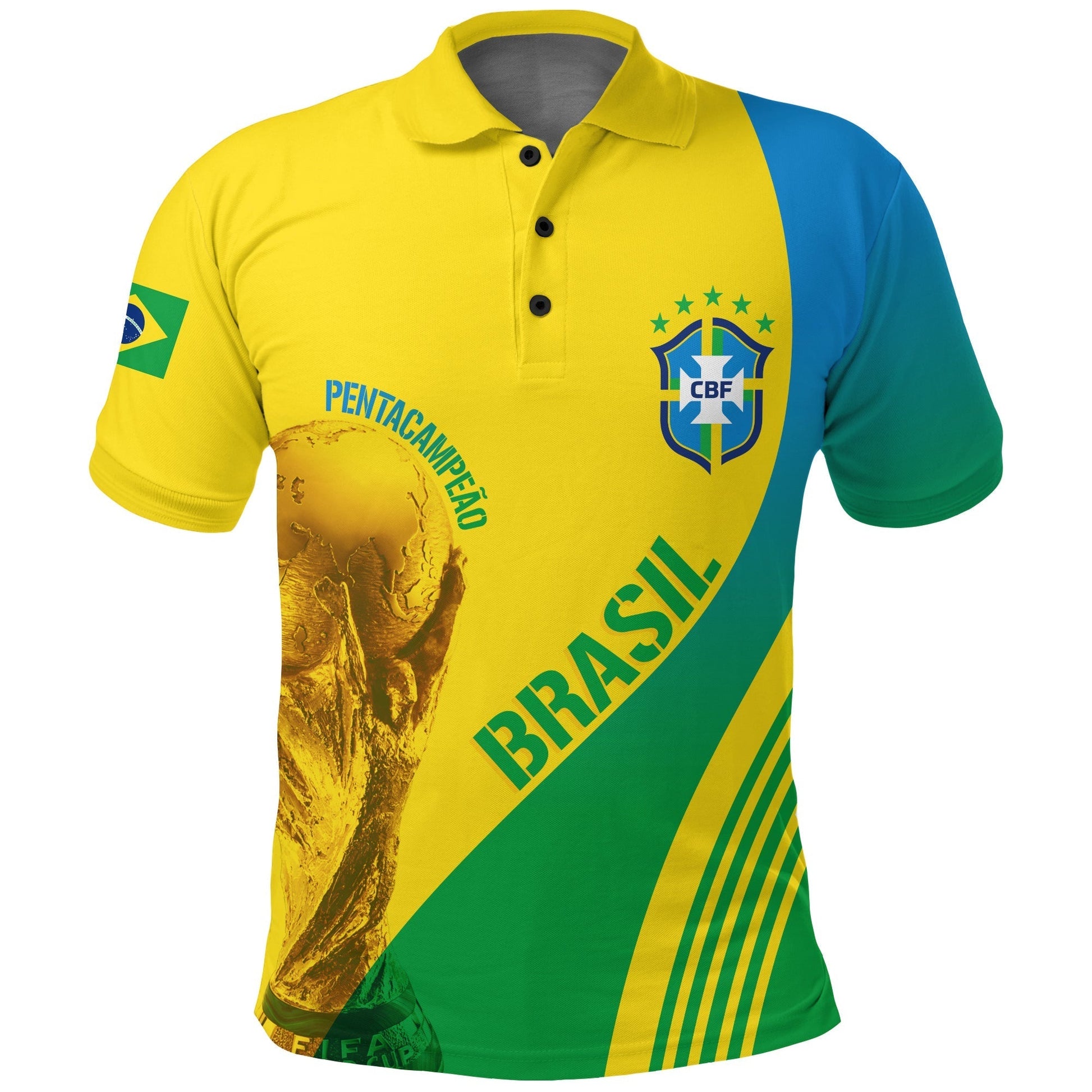Custom Brazil Polo Shirt Football 2022 Pentacampe o