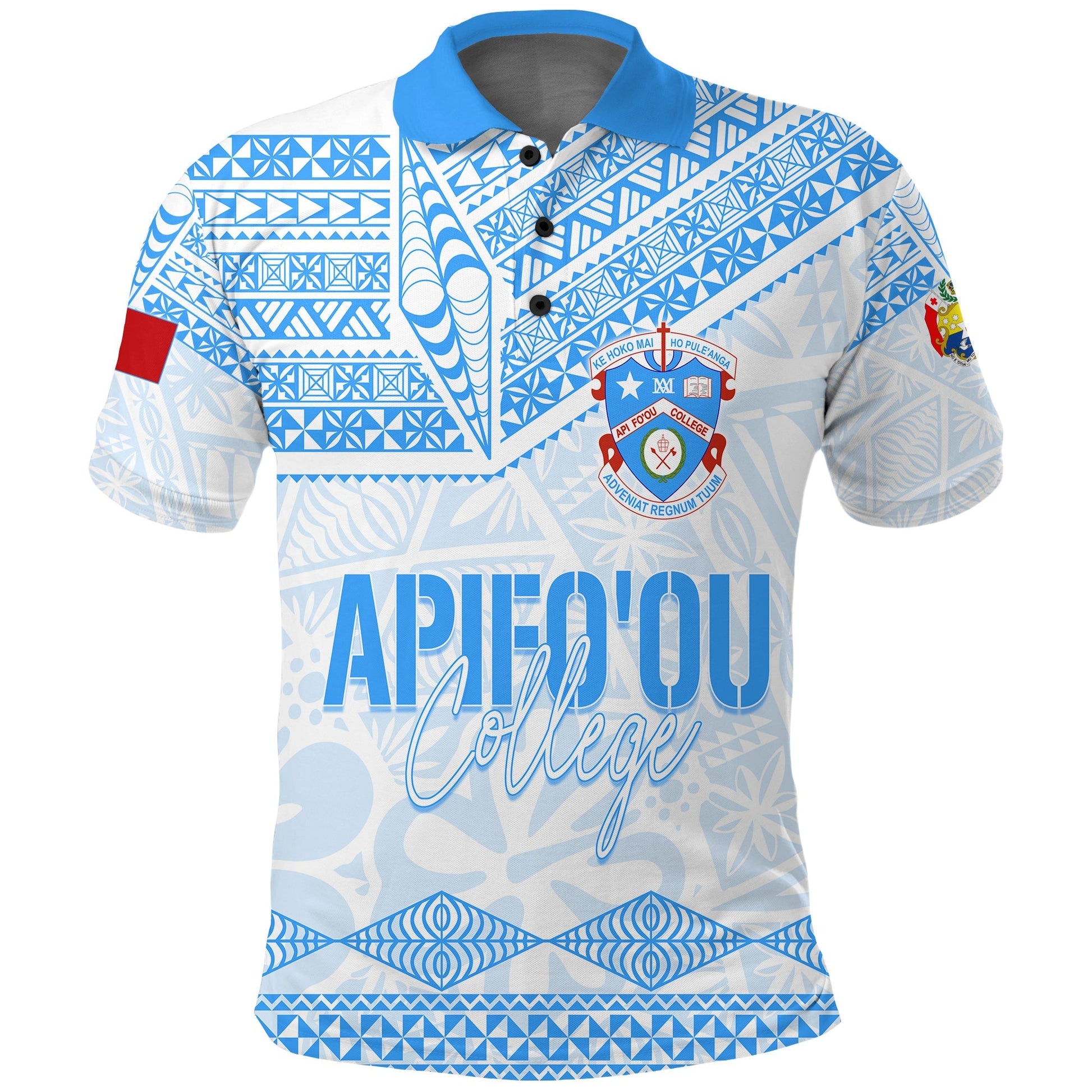 Personalised Tonga Apifo'ou College Polo Shirt Viva AFC - White