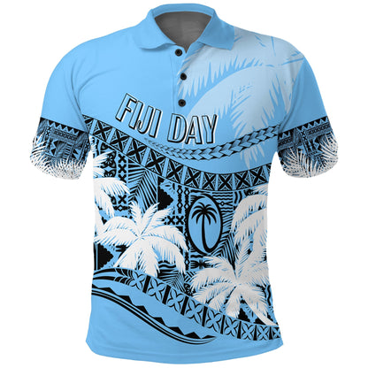 Personalised Fiji Day Polo Shirt Flying Fijians Masi Kesa Style - Turquoise