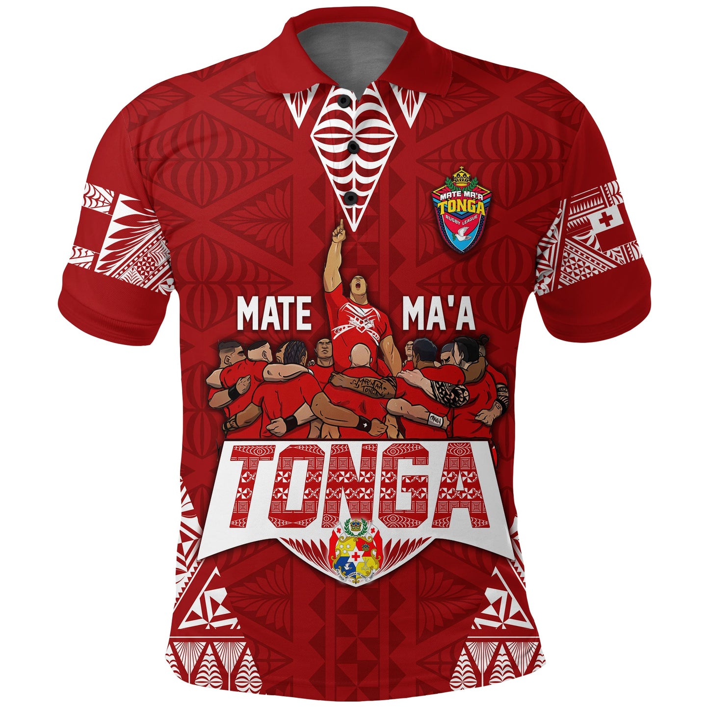 Personalised Tonga Rugby Polo Shirt Mate Ma'a Tonga Warriors
