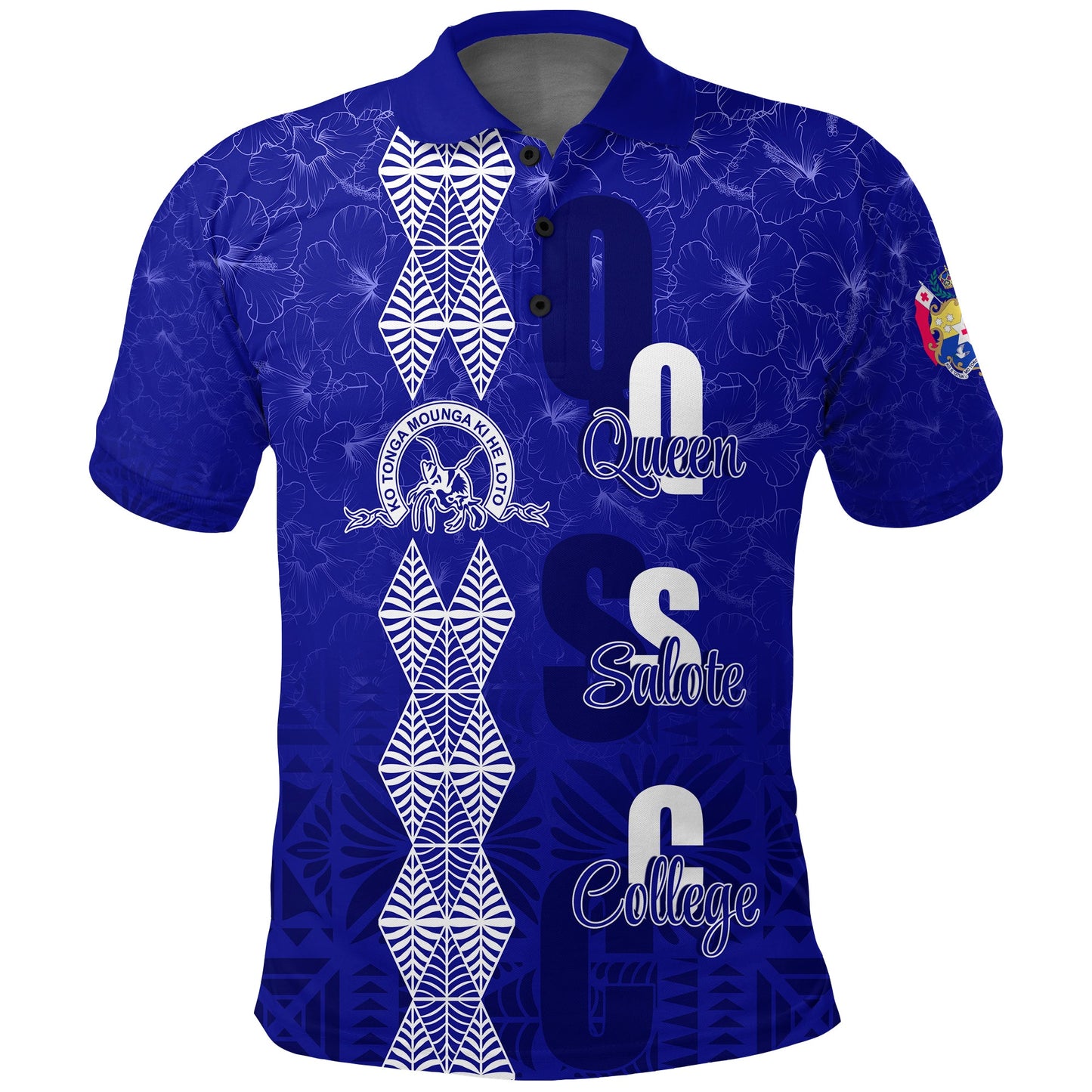 Tonga Kolisi Kuini Salote Hibiscus Polo Shirt QSC Old Girls