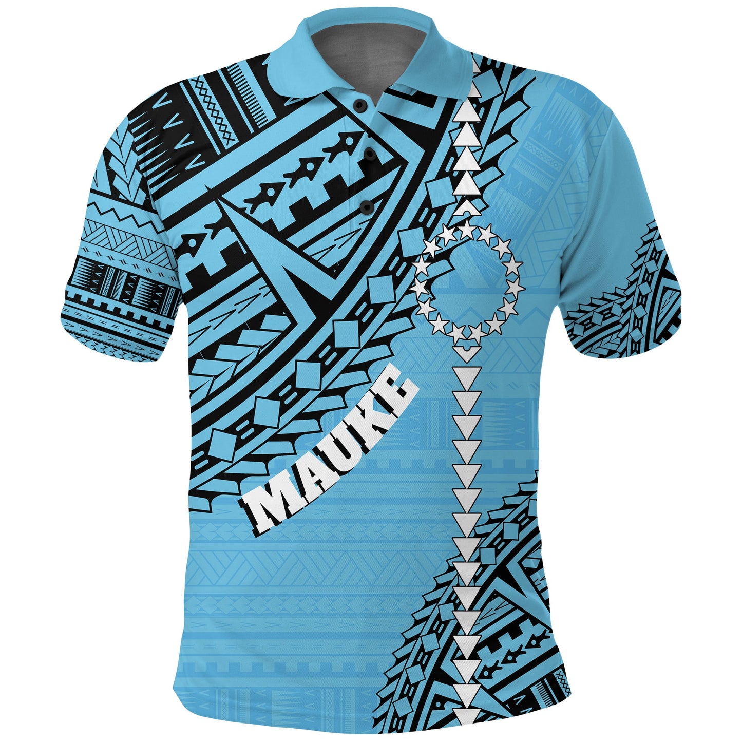 Cook Islands Tribal Personalised Polo Shirt Island Map - Mauke Island