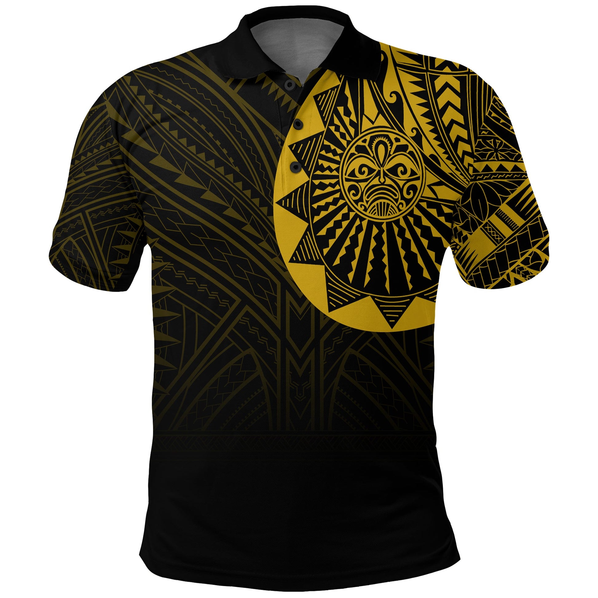 Polynesian Full Sleeve Tattoo Polo Shirt Gold Vibes