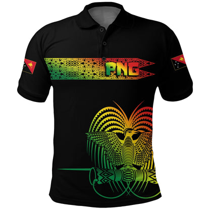 PNG Hibiscus Tribal Pattern Polo Shirt Motuan Reggae Color