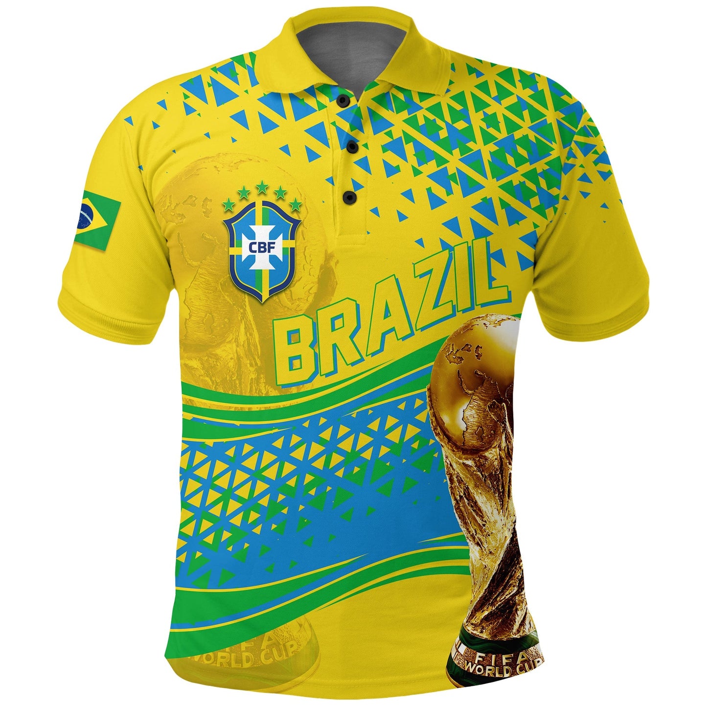 Custom Brazil Polo Shirt Football 2022 Champions