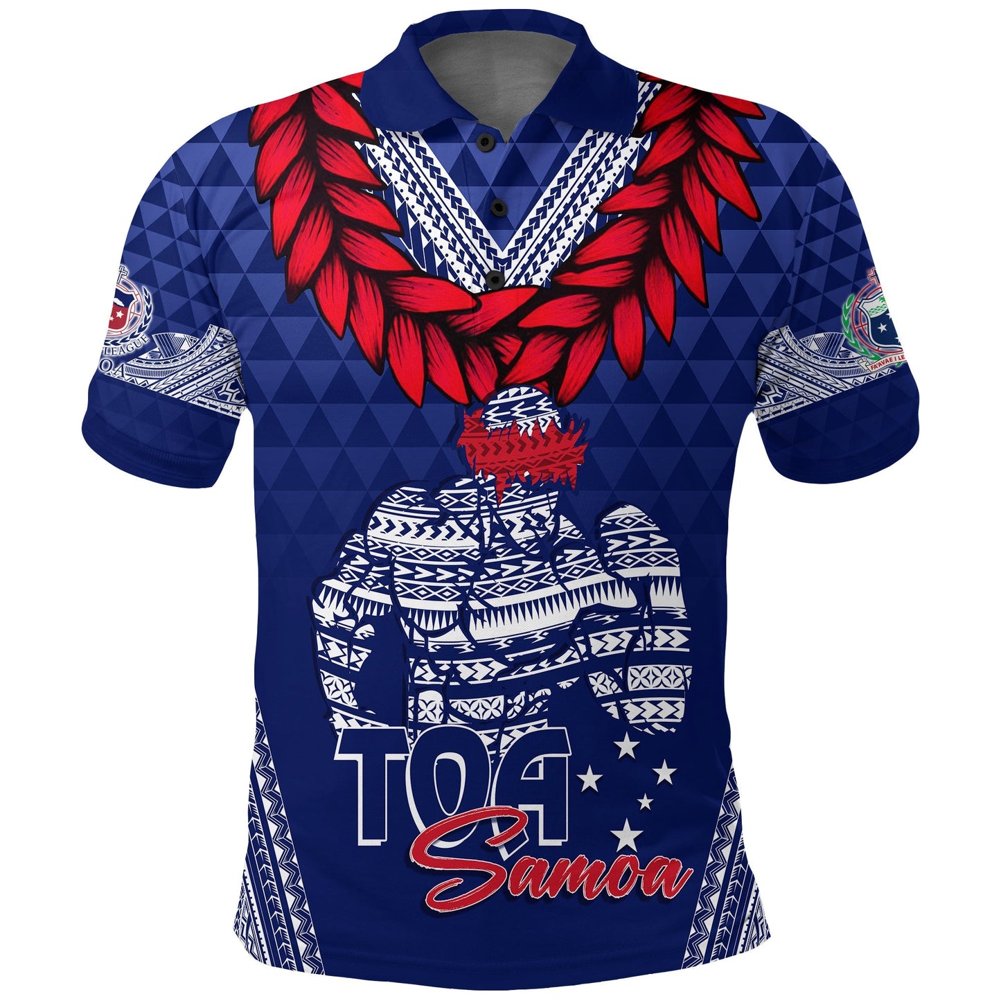 Personalised Toa Samoa Polo Shirt Ulafala Style Samoa Warriors