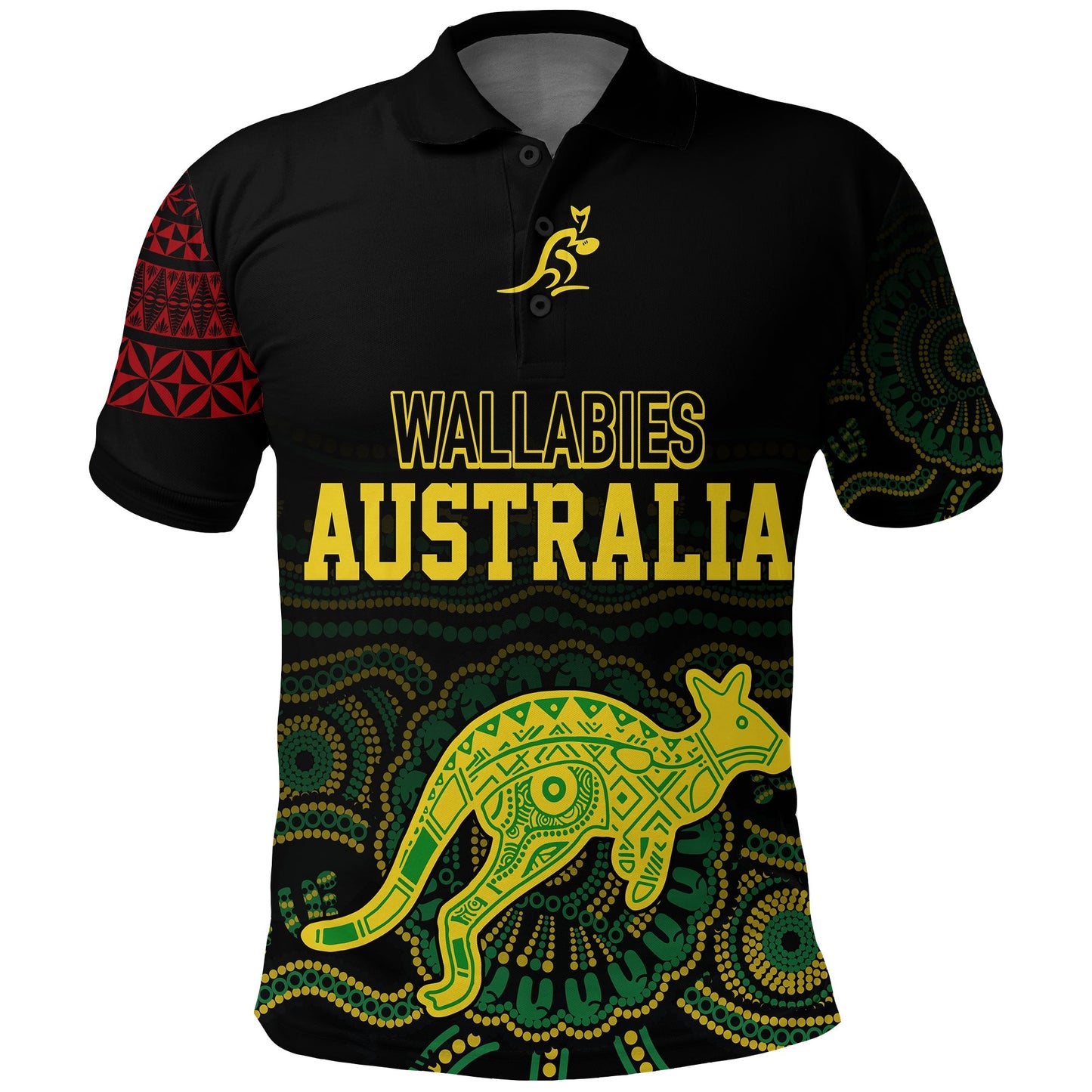 Personalised Aussie Wallabies Mix Mate Maa Tonga Polo Shirt Ver 02