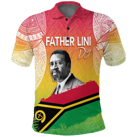 Vanuatu Father Lini Quote Polo Shirt Flag Style - White