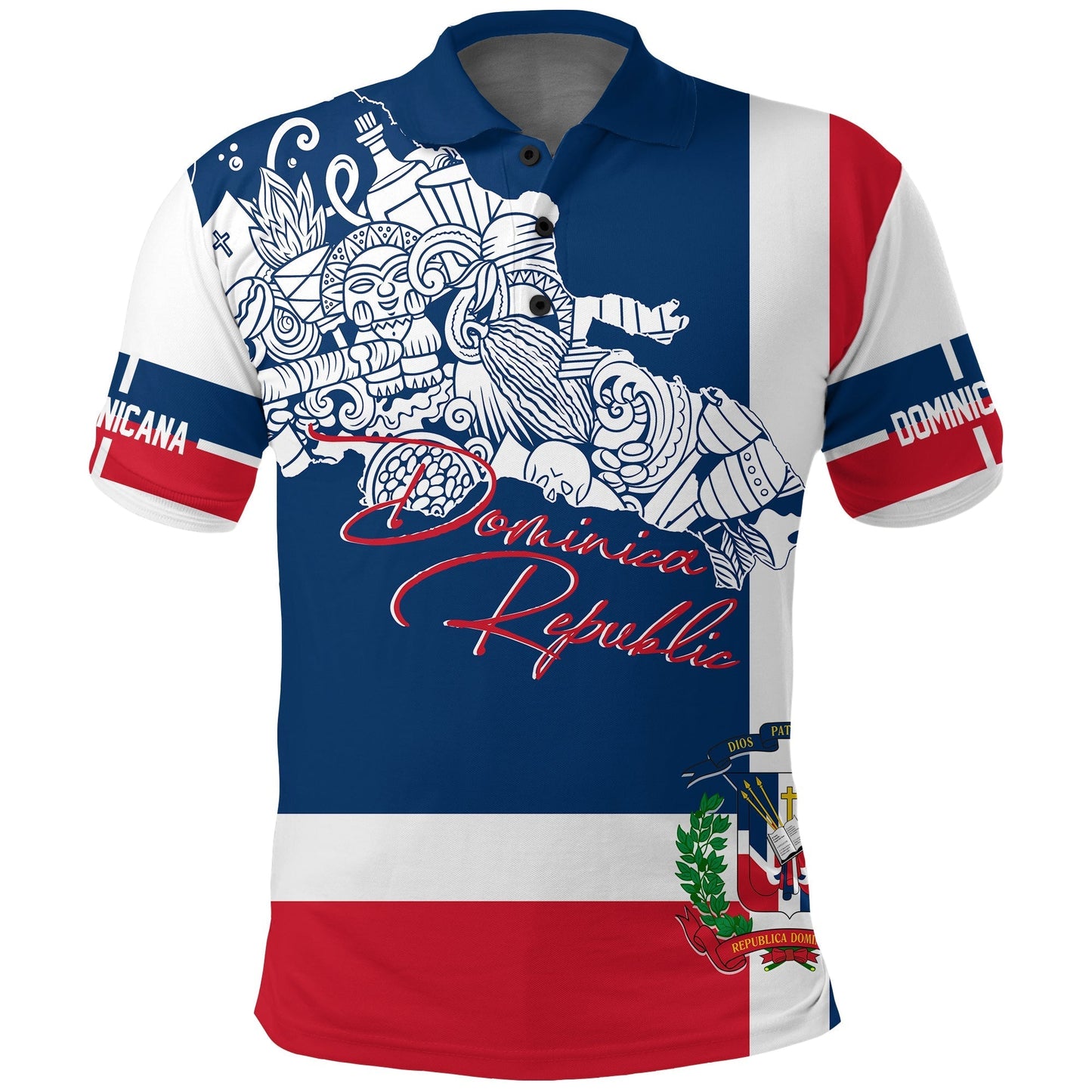 Dominican Republic Polo Shirt Independence Day Flag Style