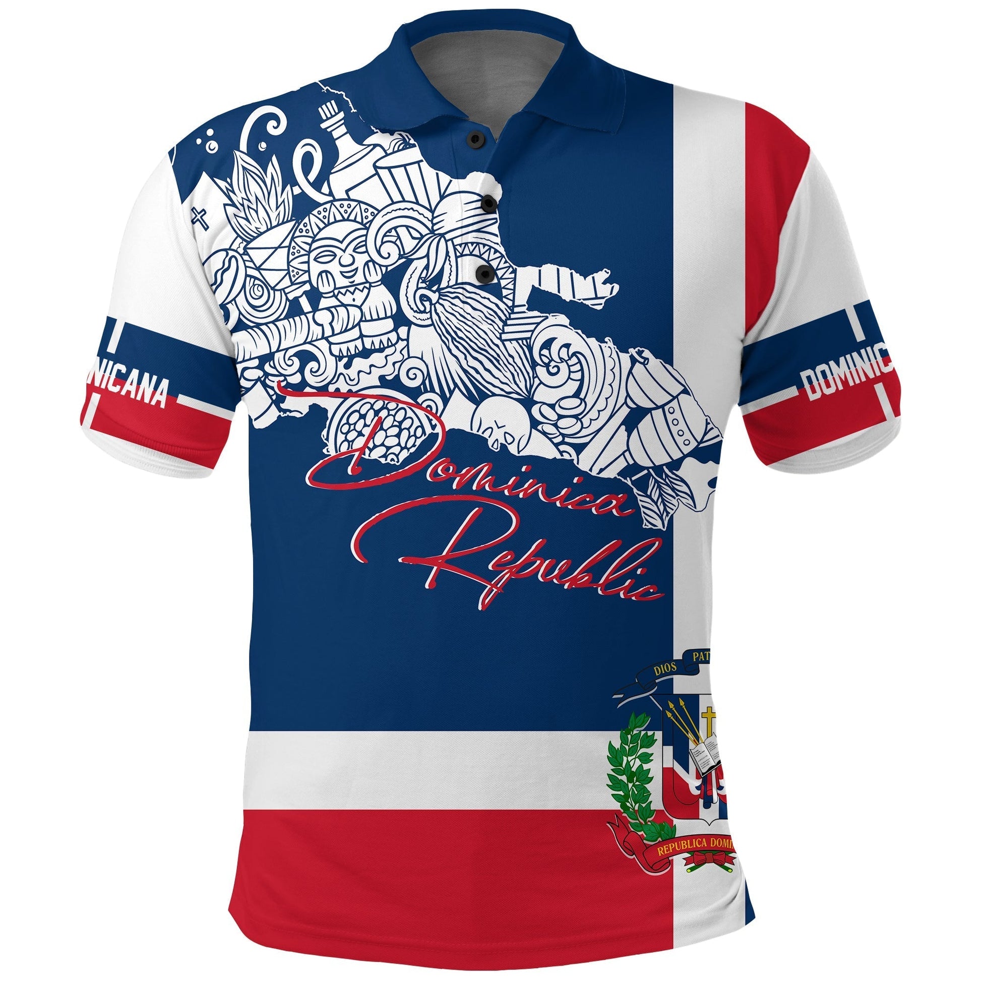 Dominican Republic Polo Shirt Independence Day Flag Style
