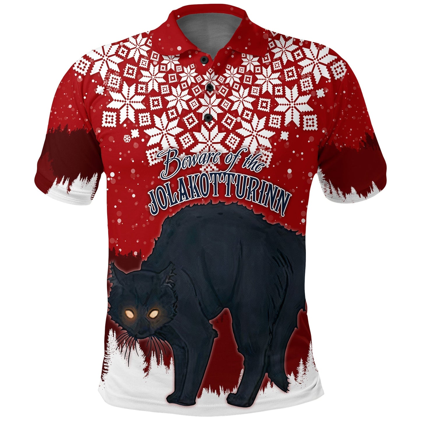 Iceland Polo Shirt Christmas Beware Jolakotturinn