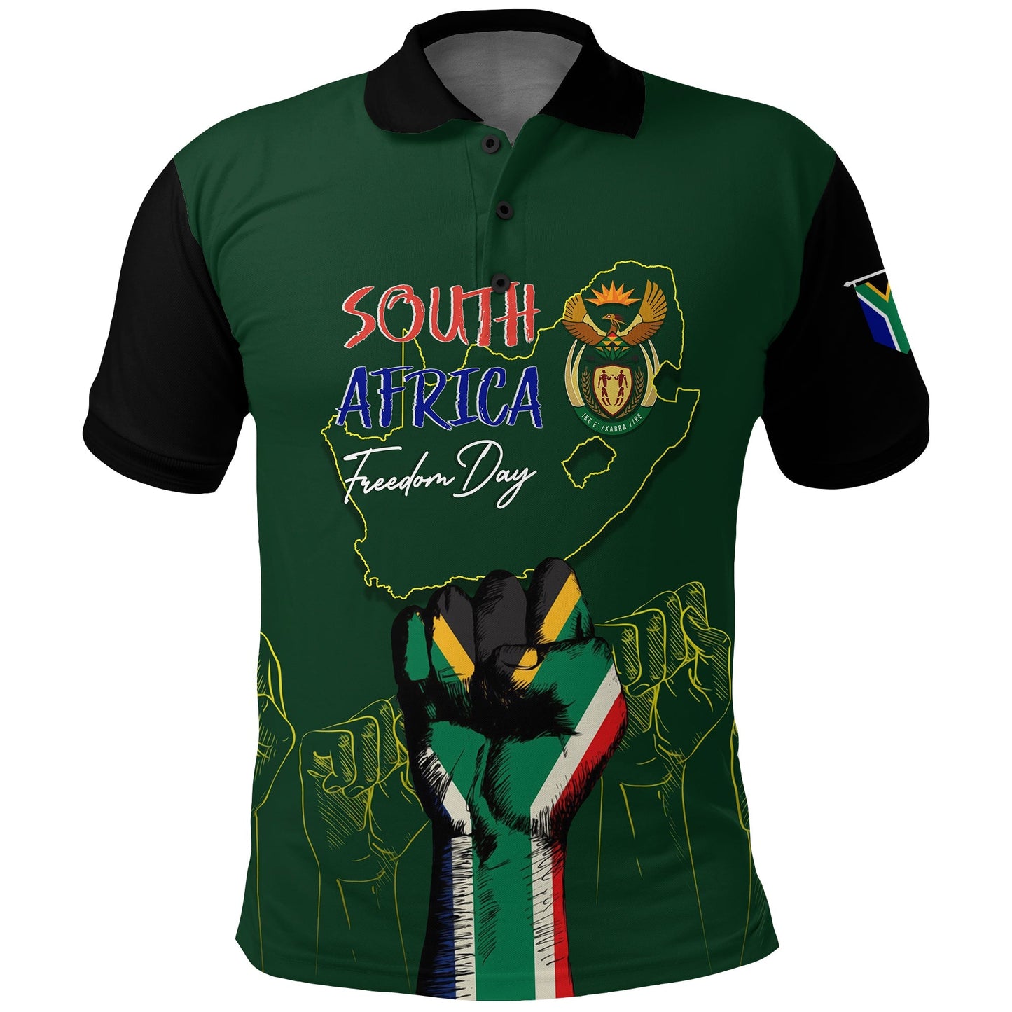 South Africa Freedom Day Polo Shirt Fist Up Style