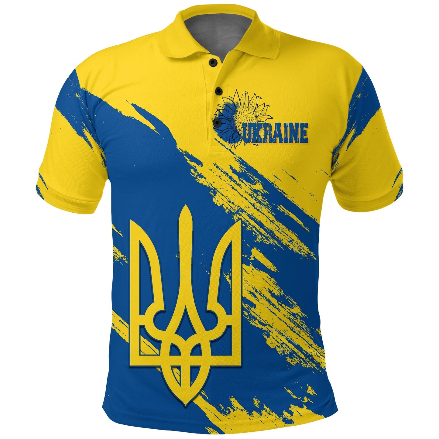 Ukraine Polo Shirt Slava Ukraini Grunge Style