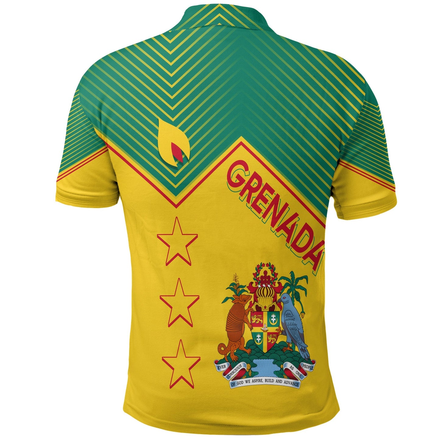 Grenada Polo Shirt Independence Day Geometric Style