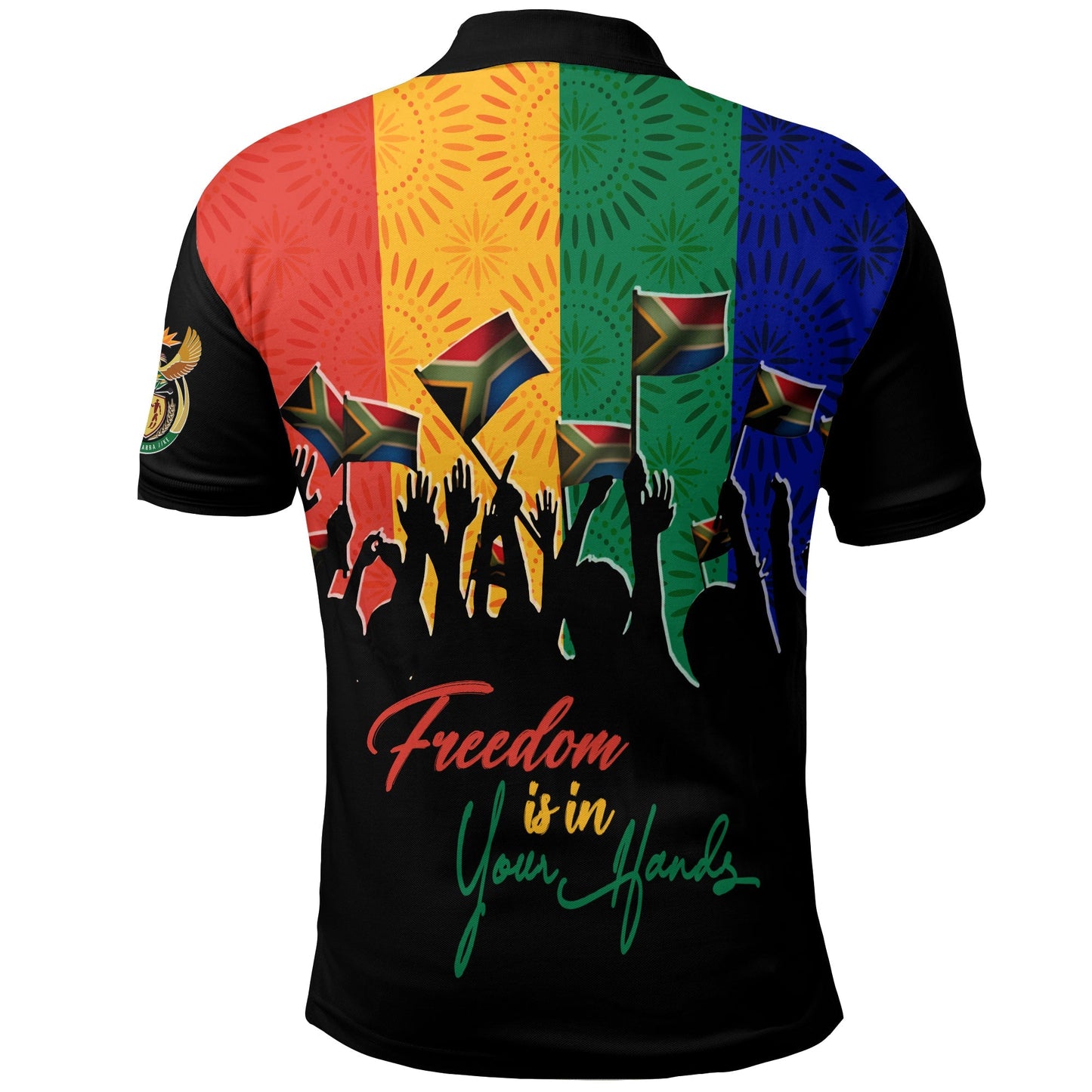 Shweshwe Pattern South Africa Freedom Day Polo Shirt Freedom Is In Your Hands