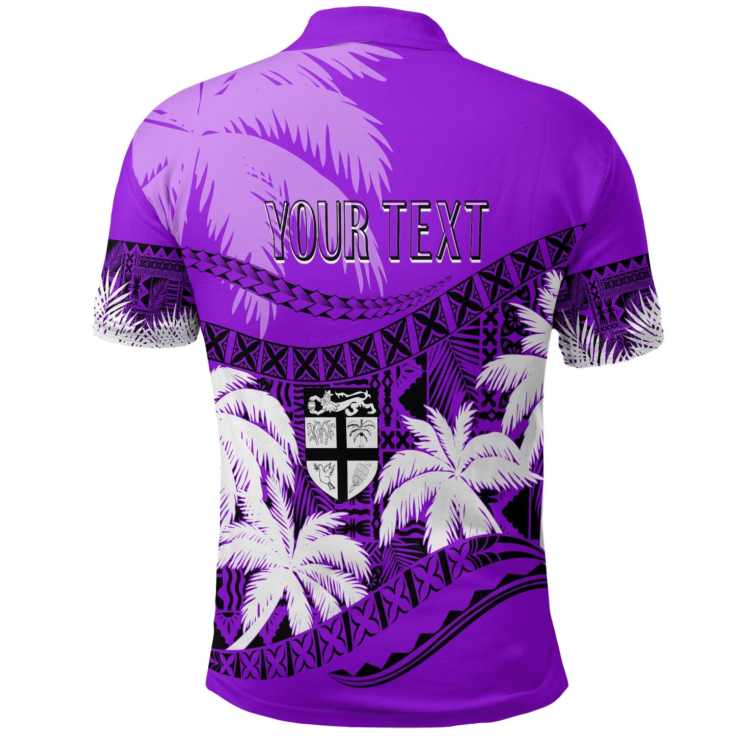 Personalised Fiji Day Polo Shirt Flying Fijians Masi Kesa Style - Violet