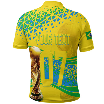 Custom Brazil Polo Shirt Football 2022 Champions