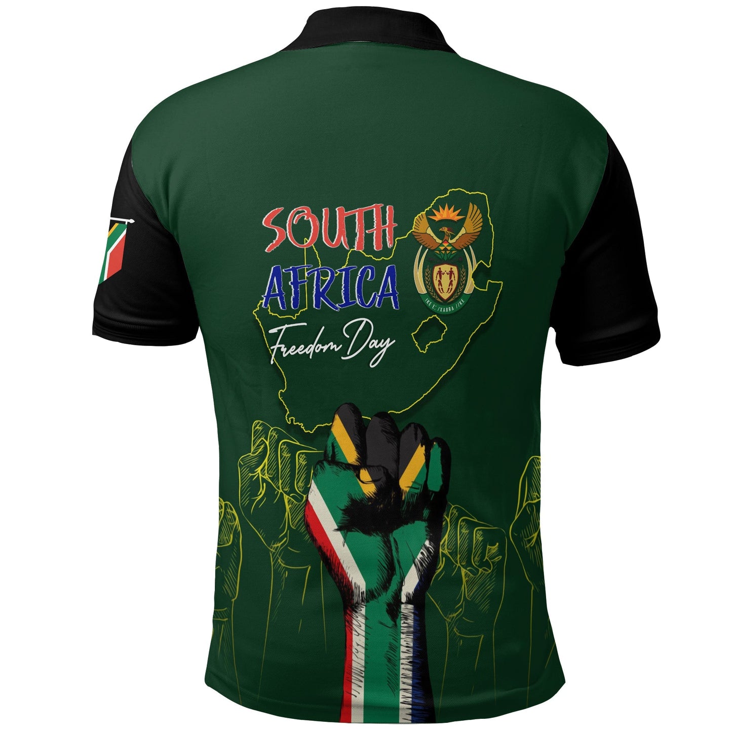 South Africa Freedom Day Polo Shirt Fist Up Style