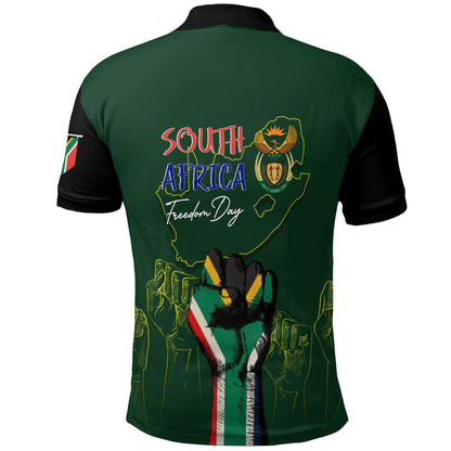 South Africa Freedom Day Polo Shirt Fist Up Style