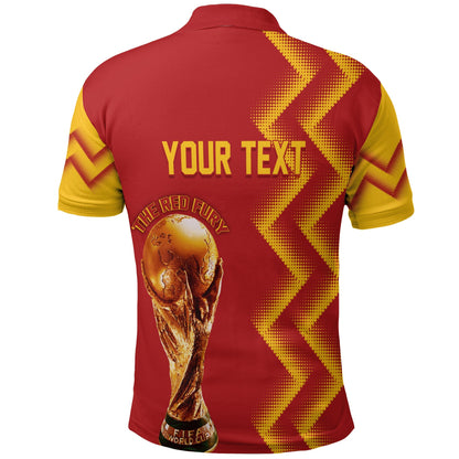 Custom Spain Polo Shirt Football 2022 The Red Fury